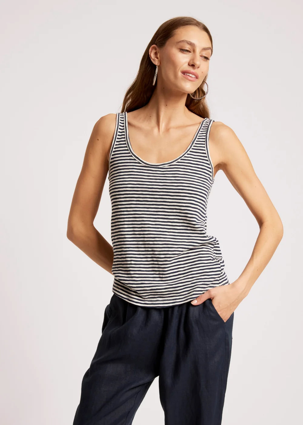Eb & Ive Casa Tank Navy/White