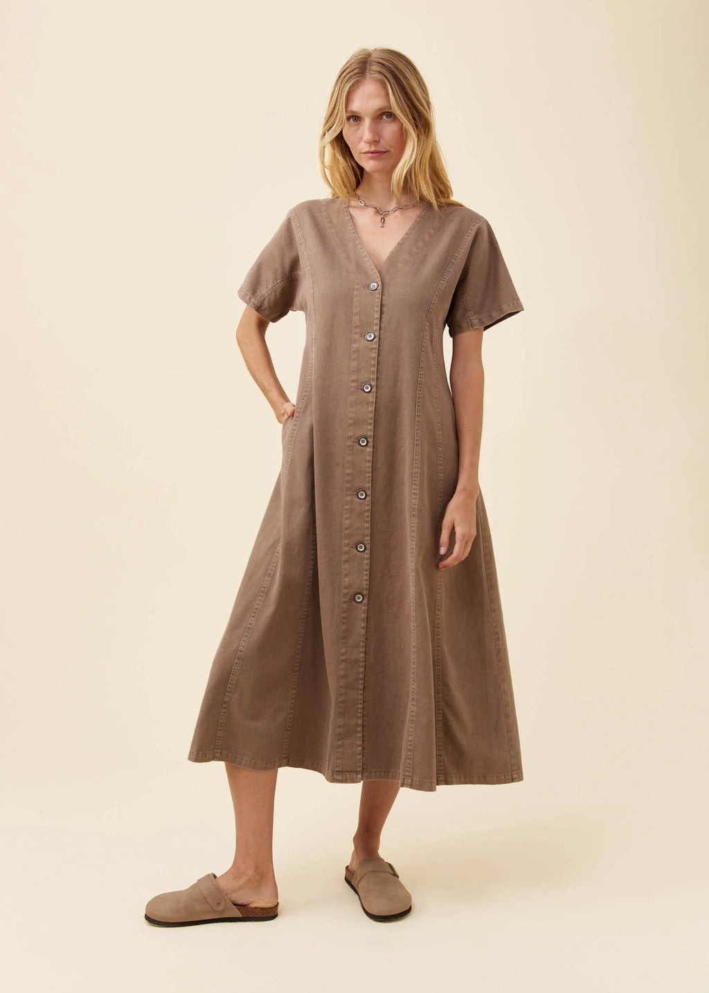 IOM Preston Maxi Dress Taupe