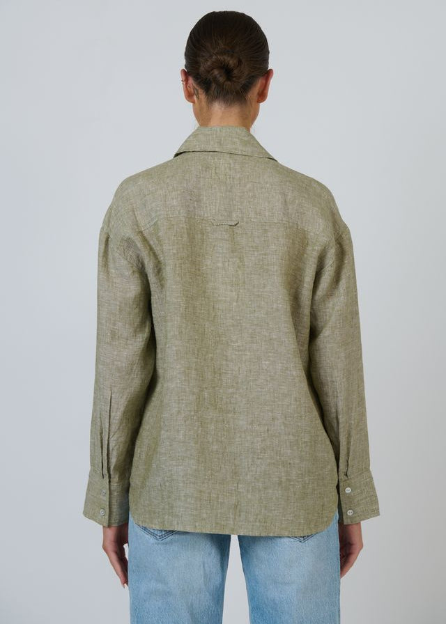 Enveloppe Linen Shirt Sage