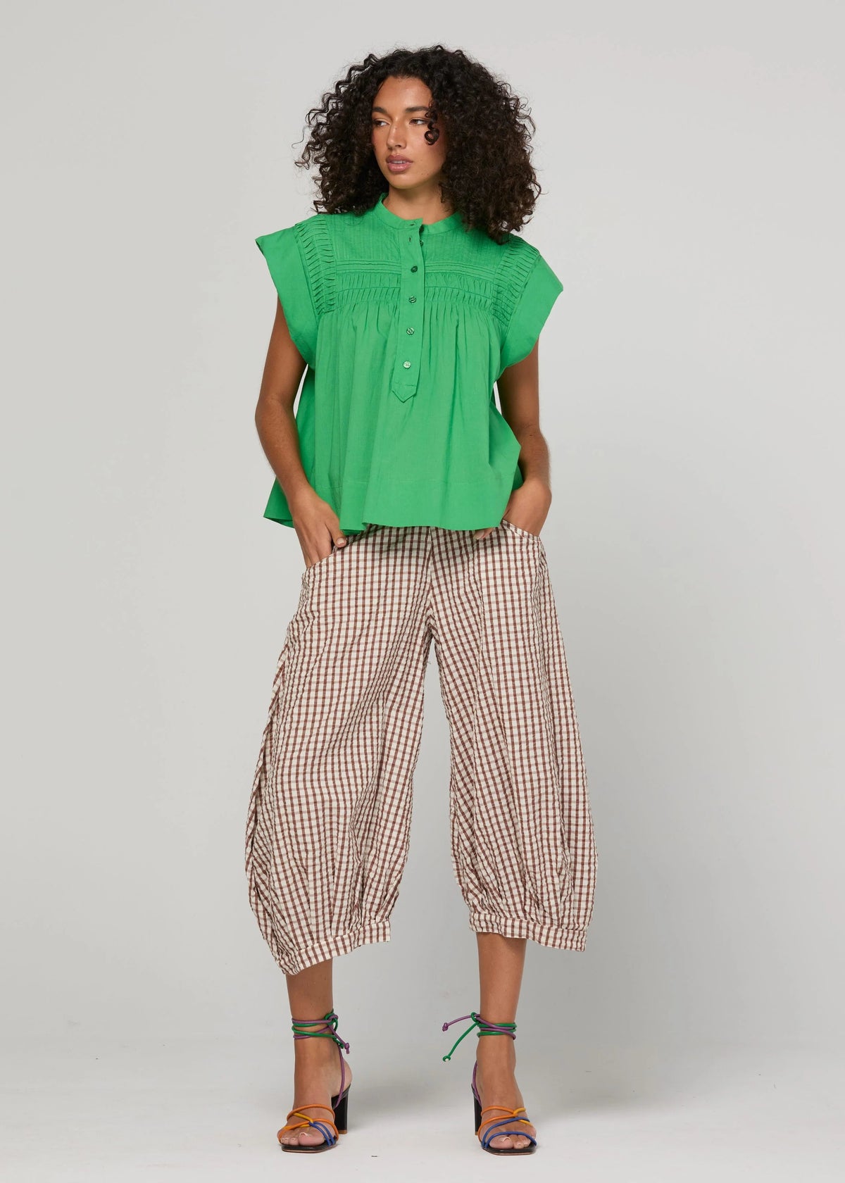 Boom Guru Pant Cocoa Gingham