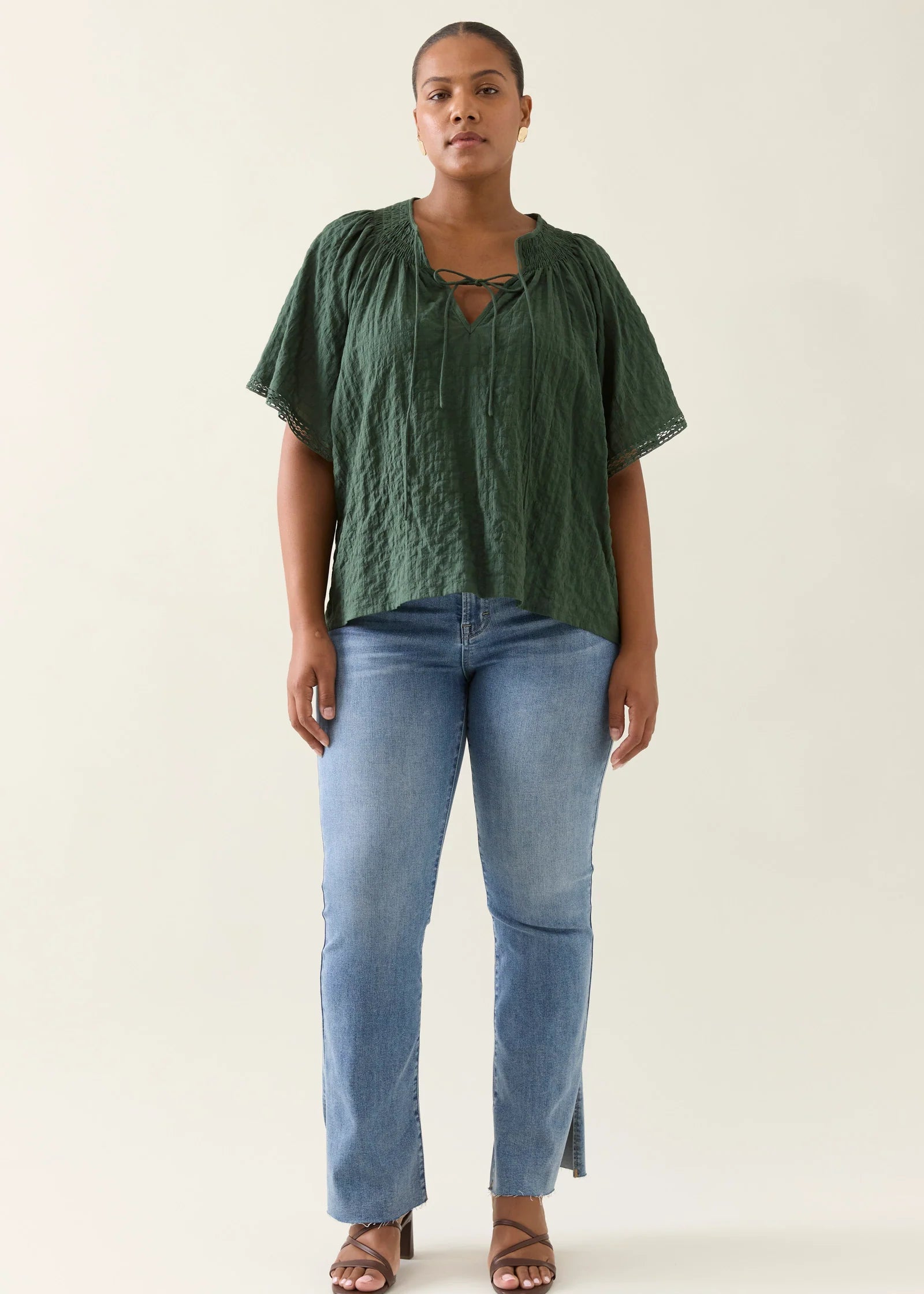 IOM Esther Shirred Top Myrtle