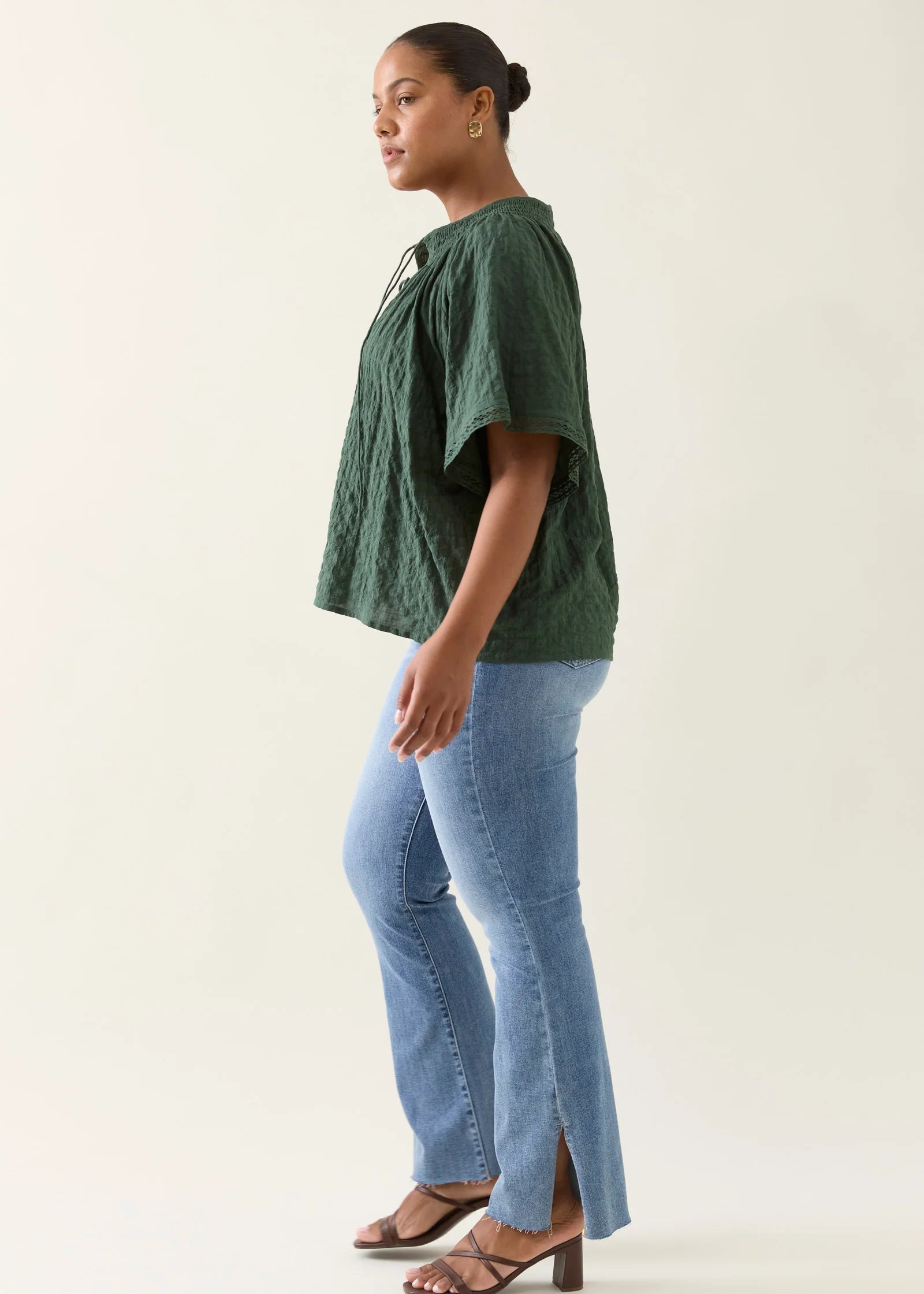 IOM Esther Shirred Top Myrtle