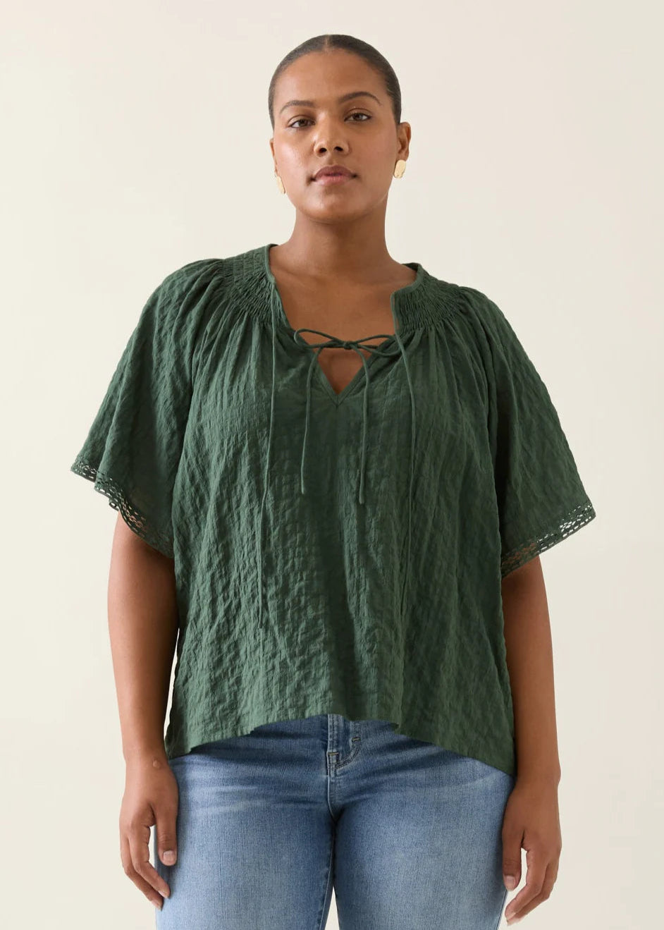 IOM Esther Shirred Top Myrtle