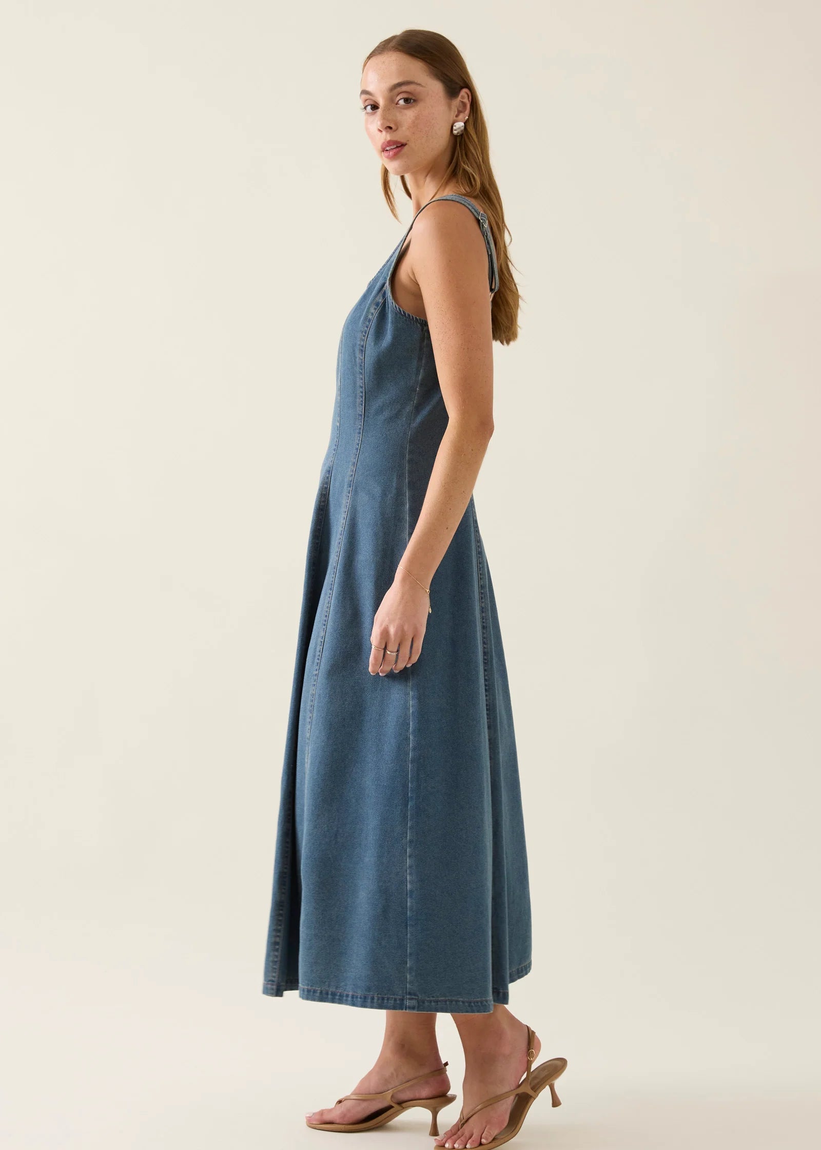 IOM Sofie Denim Tank Dress Drift