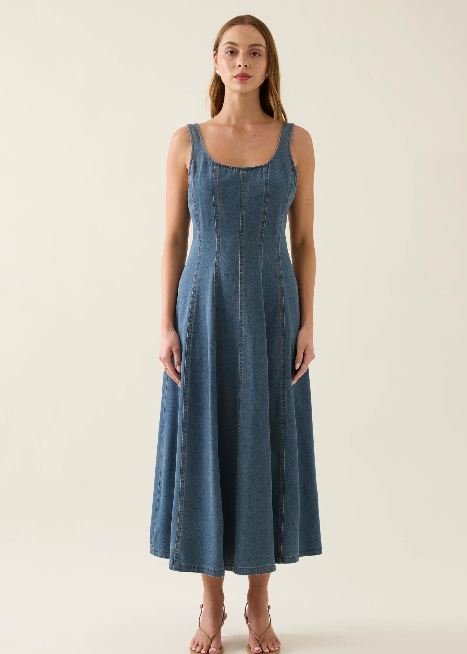 IOM Sofie Denim Tank Dress Drift