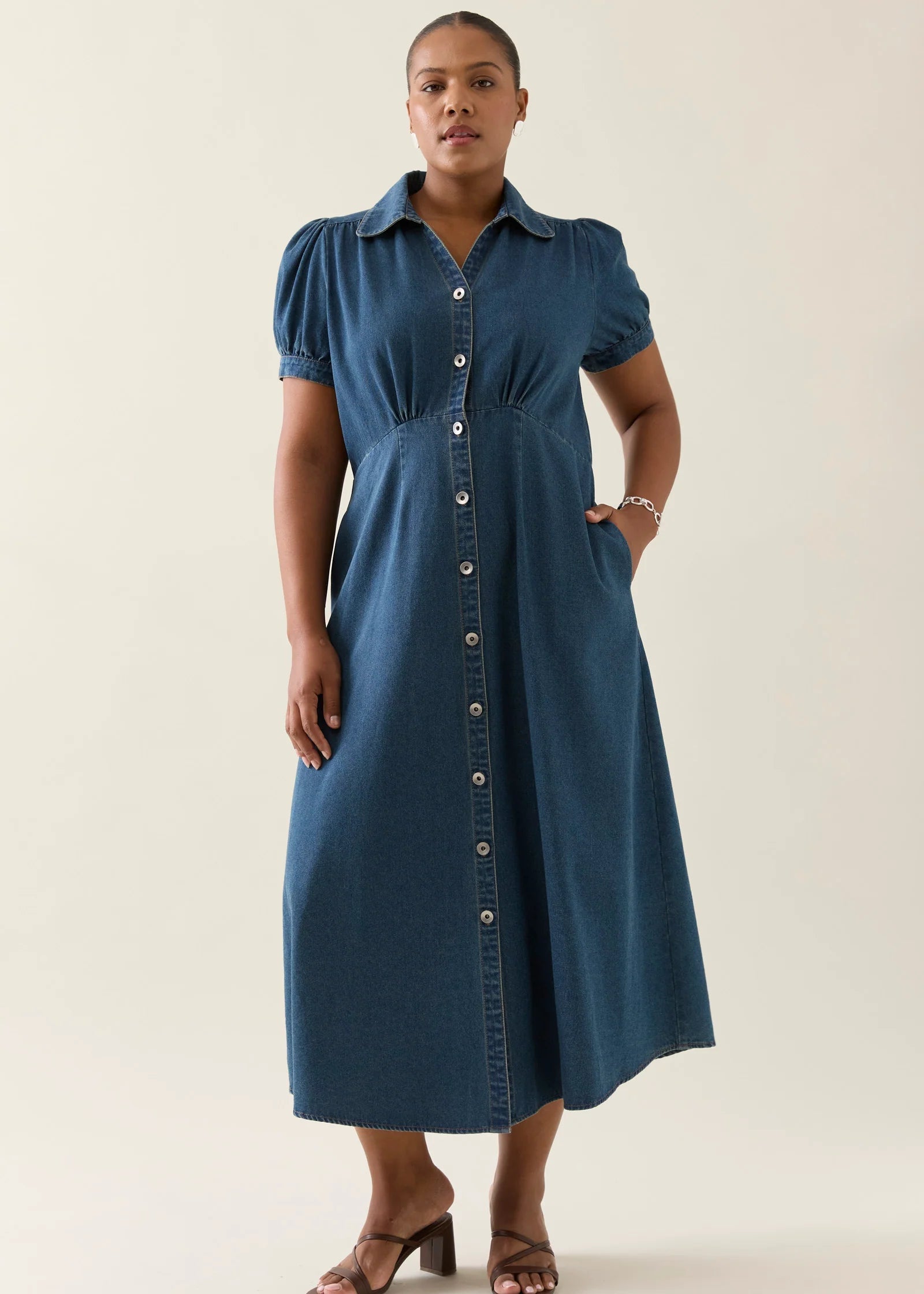 IOM Sofie Denim Maxi Dress Drift