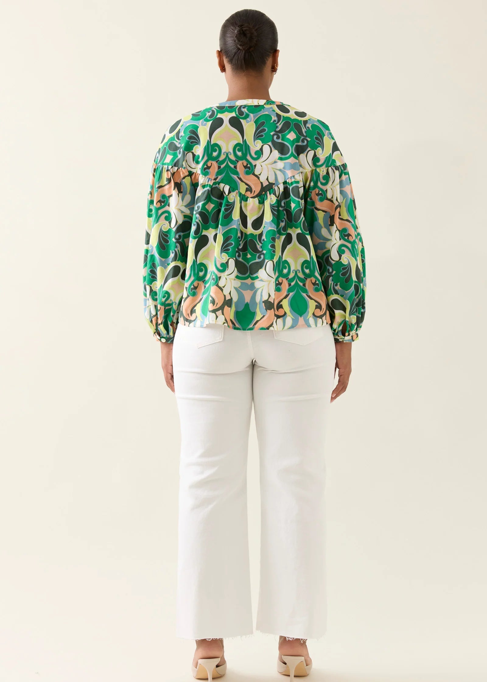 IOM Aurora Button Blouse Paisley
