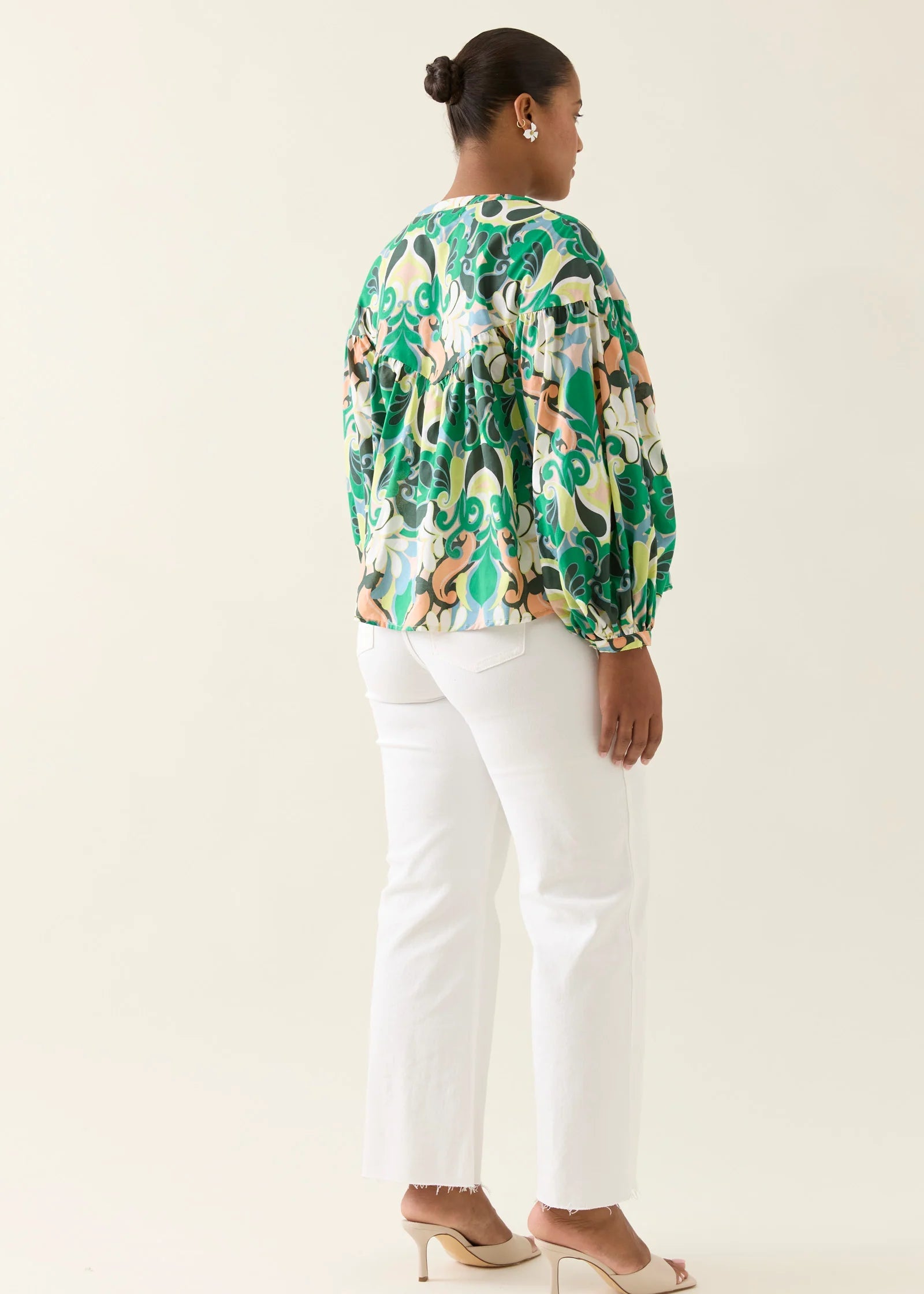 IOM Aurora Button Blouse Paisley