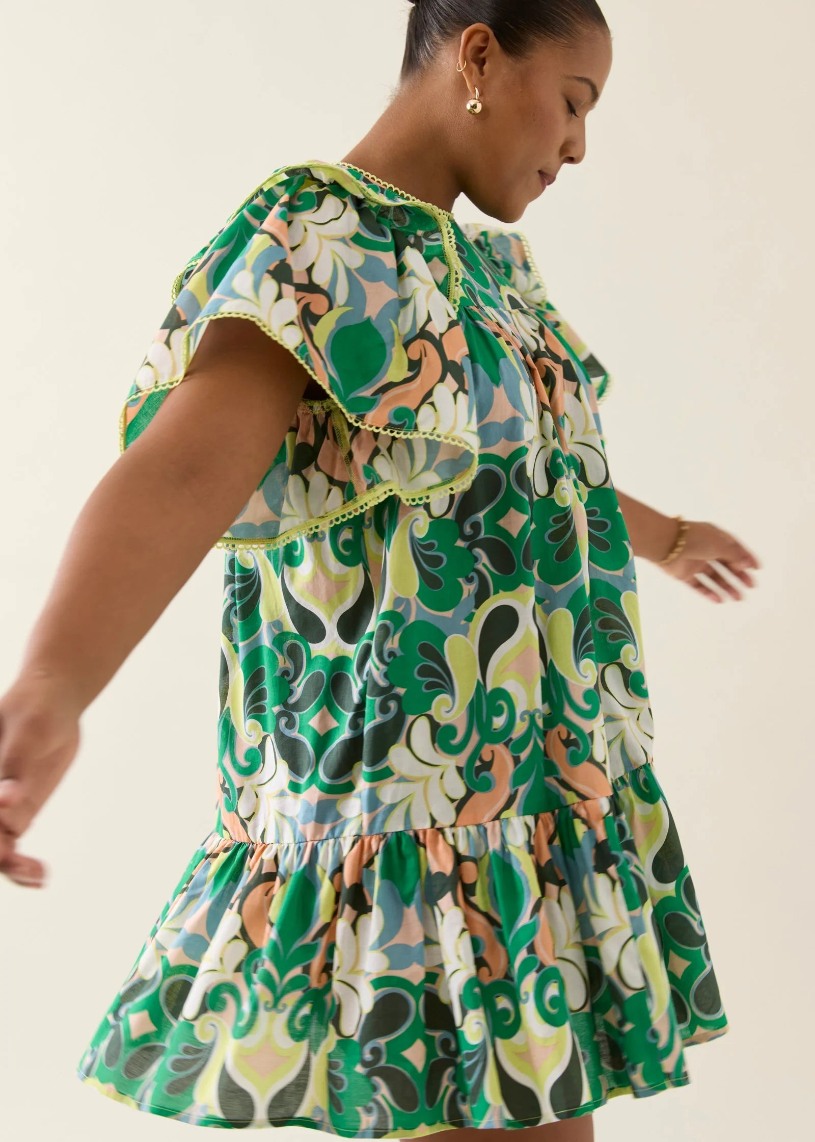 IOM Aurora Frill Dress Paisley