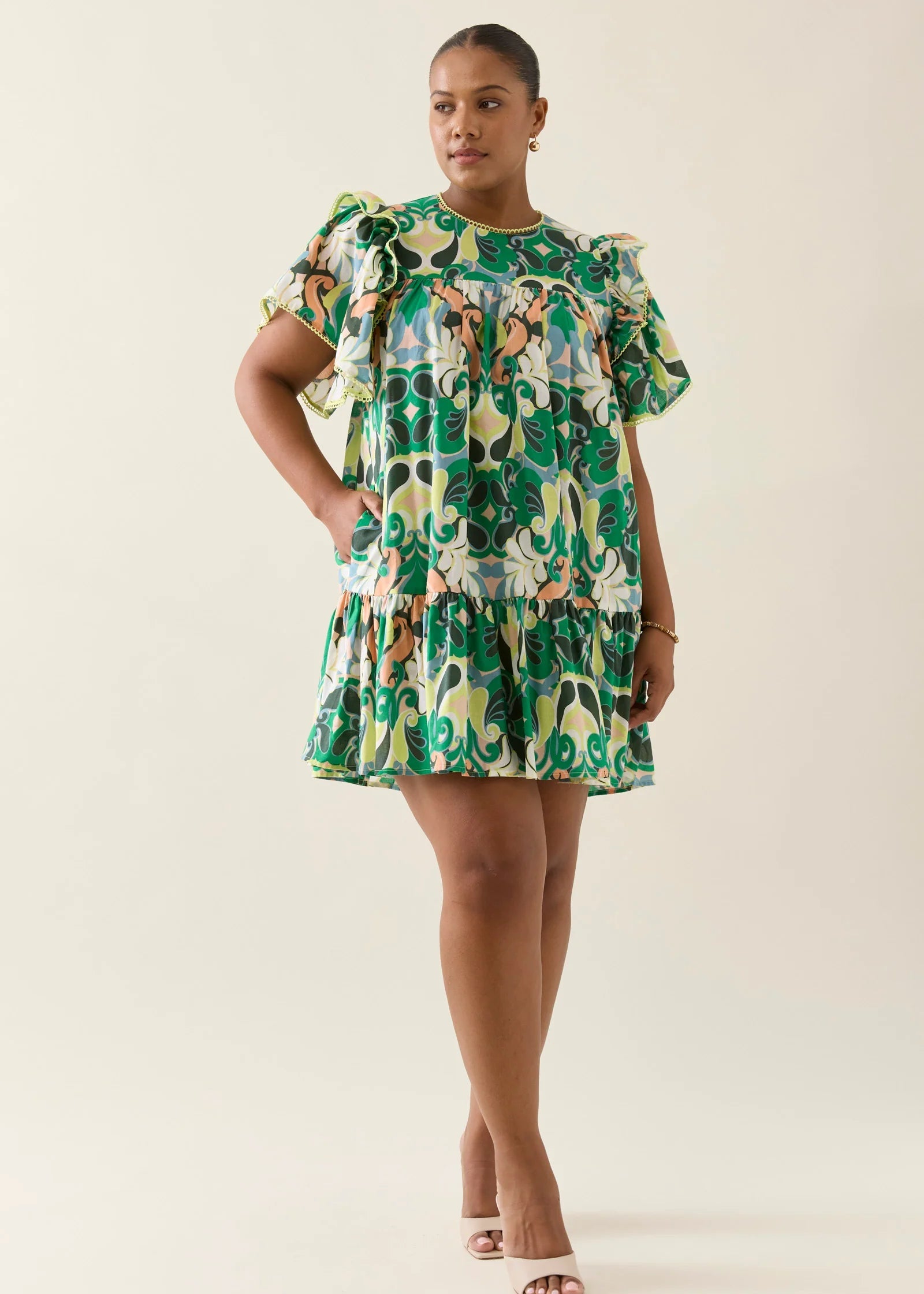 IOM Aurora Frill Dress Paisley