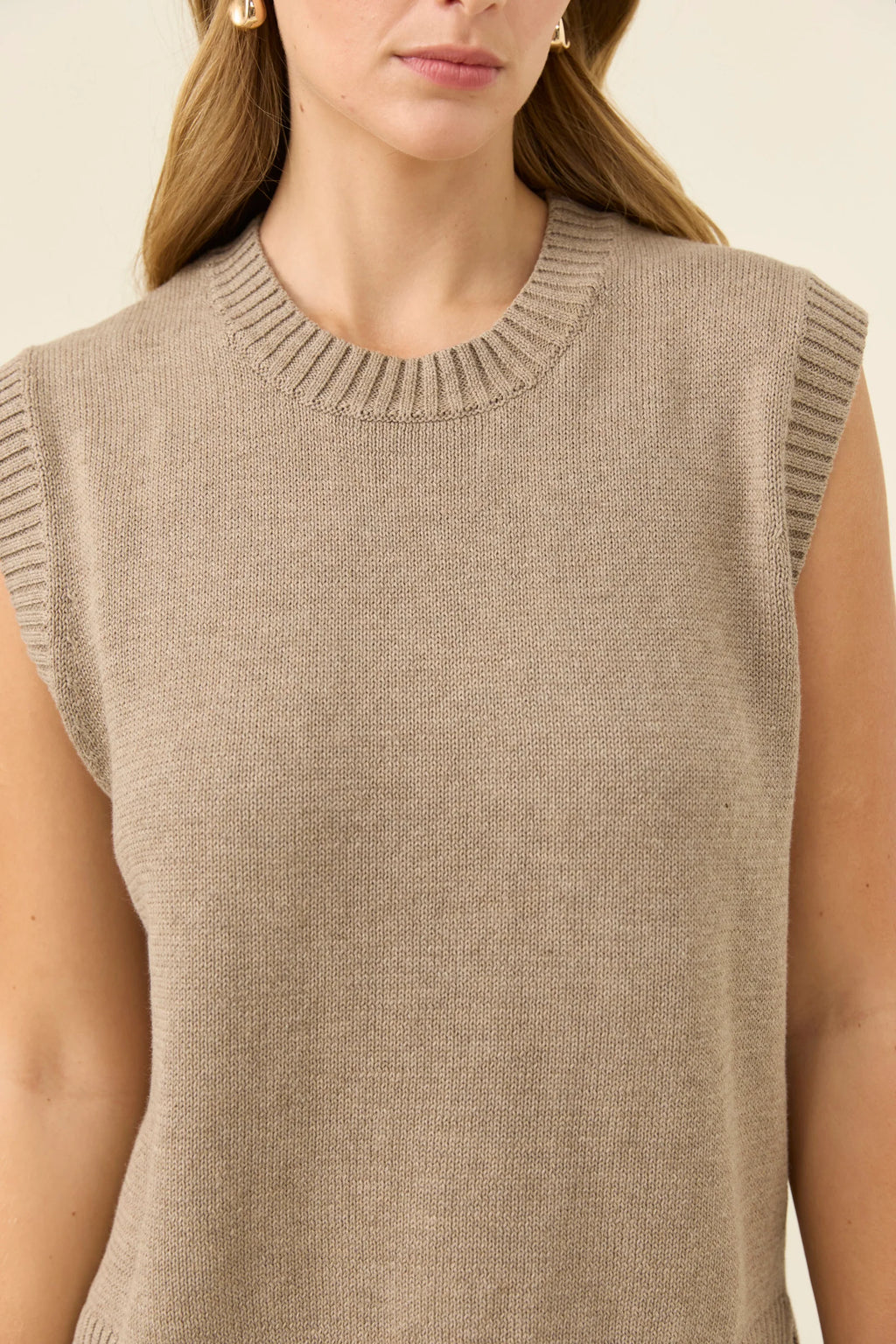 IOM Darby Knit Vest Stone