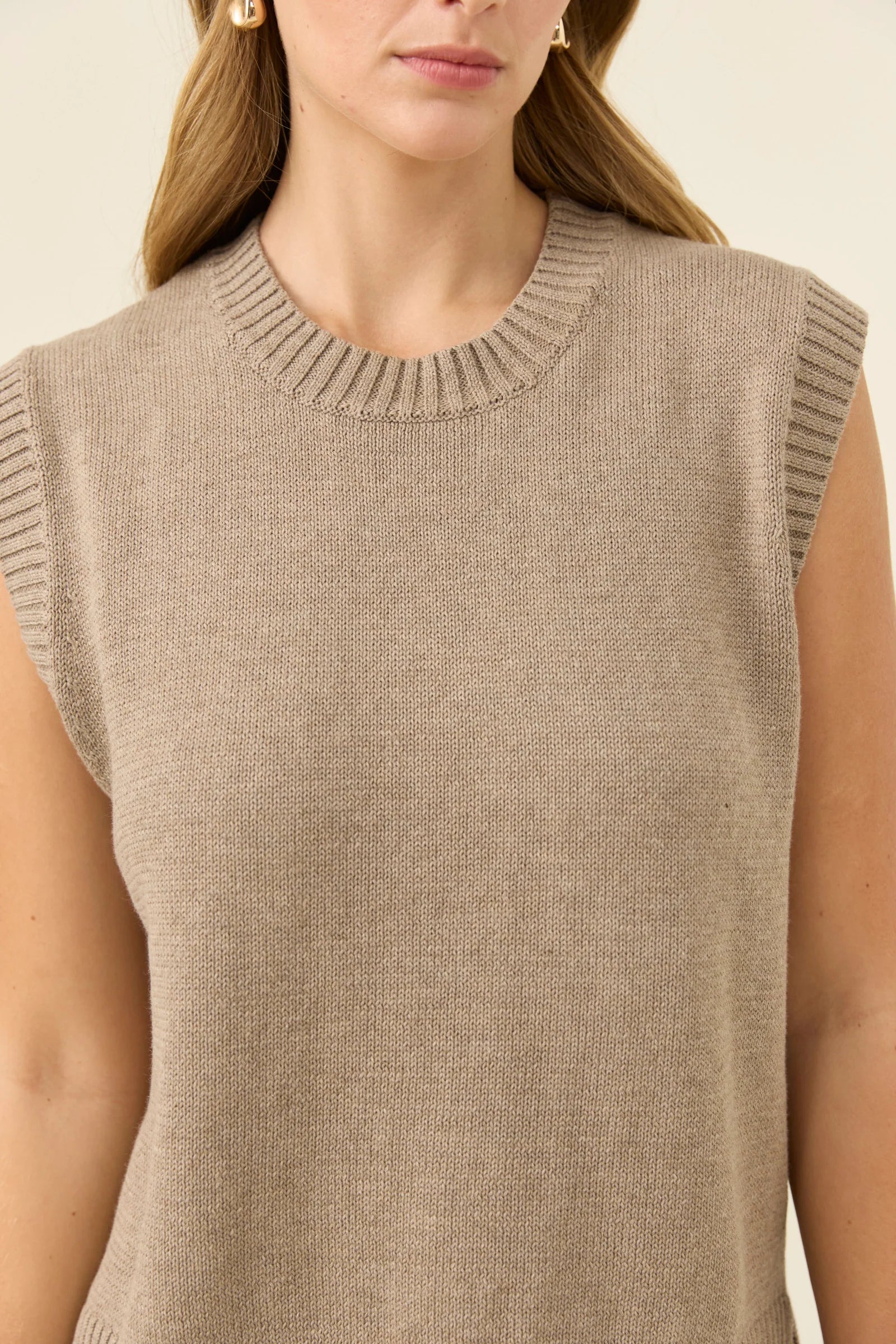 IOM Darby Knit Vest Stone