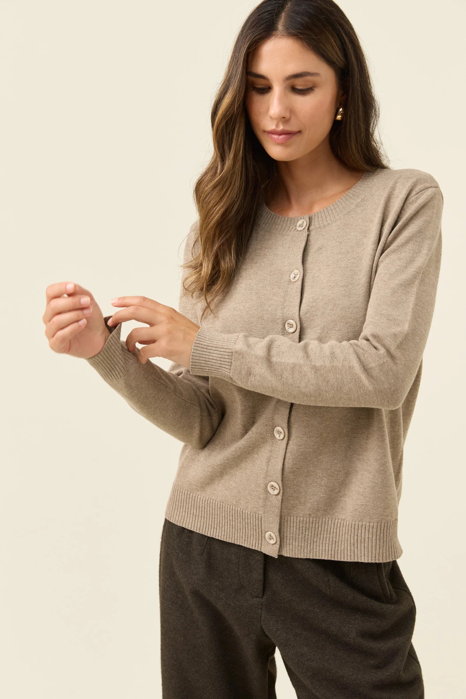 IOM Darby Cardigan Stone