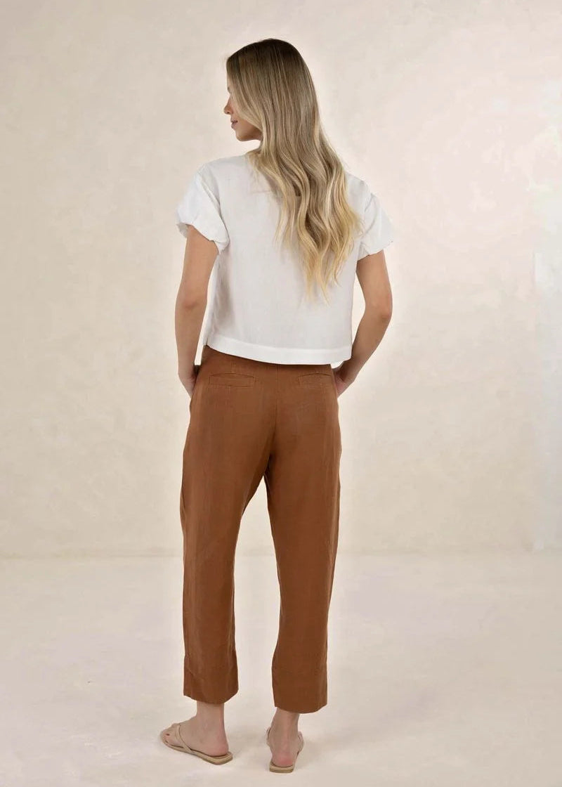 Humidity Huxe Linen Pant Tobacco