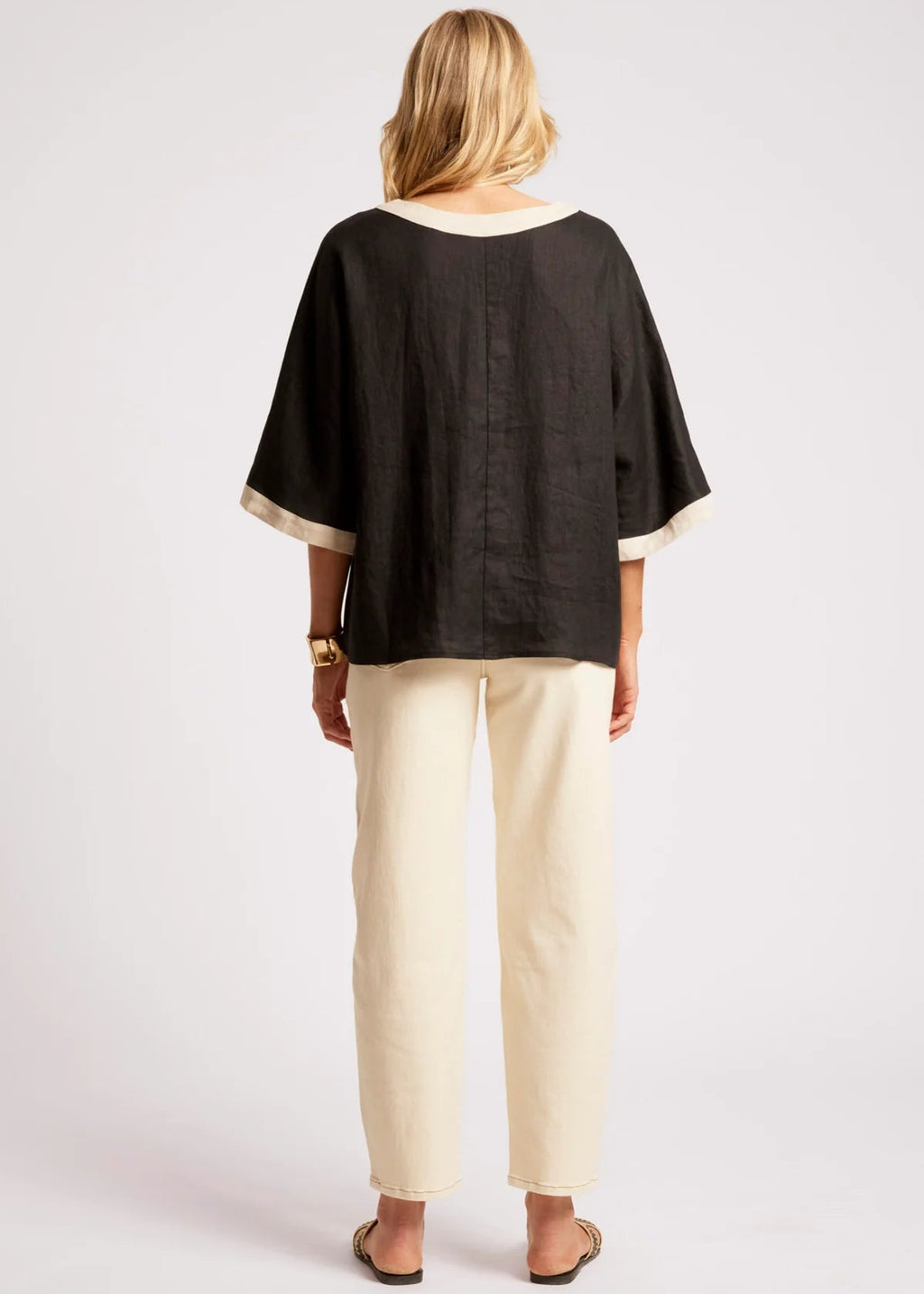 Eb & Ive Maris Relaxed Top Tusk/Black