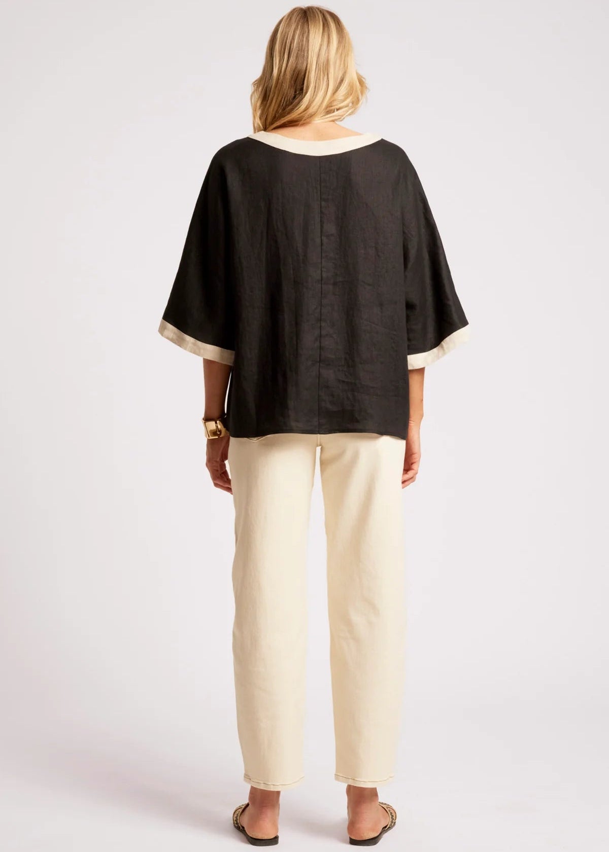 Eb & Ive Maris Relaxed Top Tusk/Black