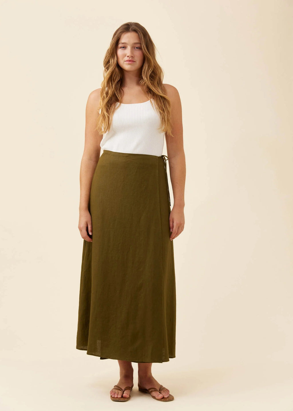 IOM Anita Wrap Skirt Olive