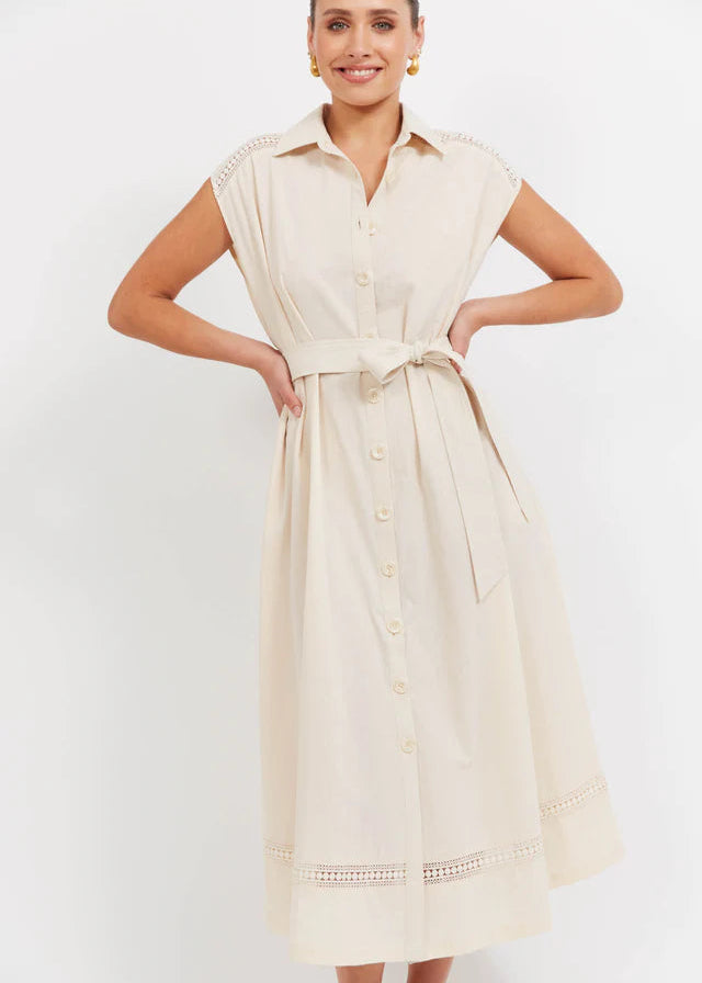 Haven Santos Shirt Dress Bisque
