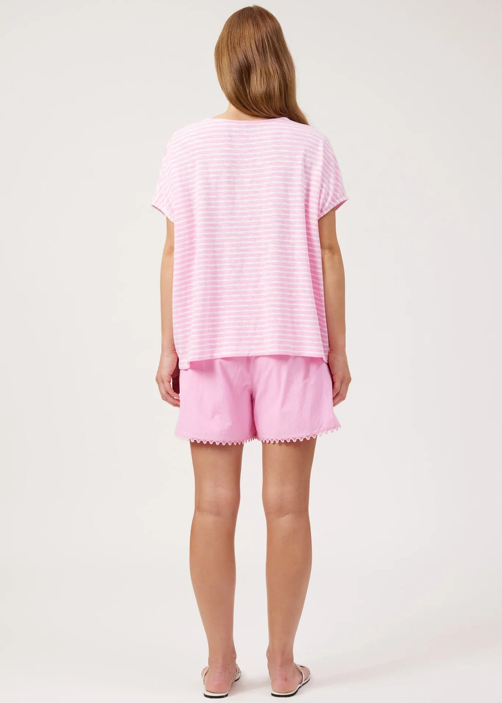 Eb & Ive Tropea Stripe Tee Pink
