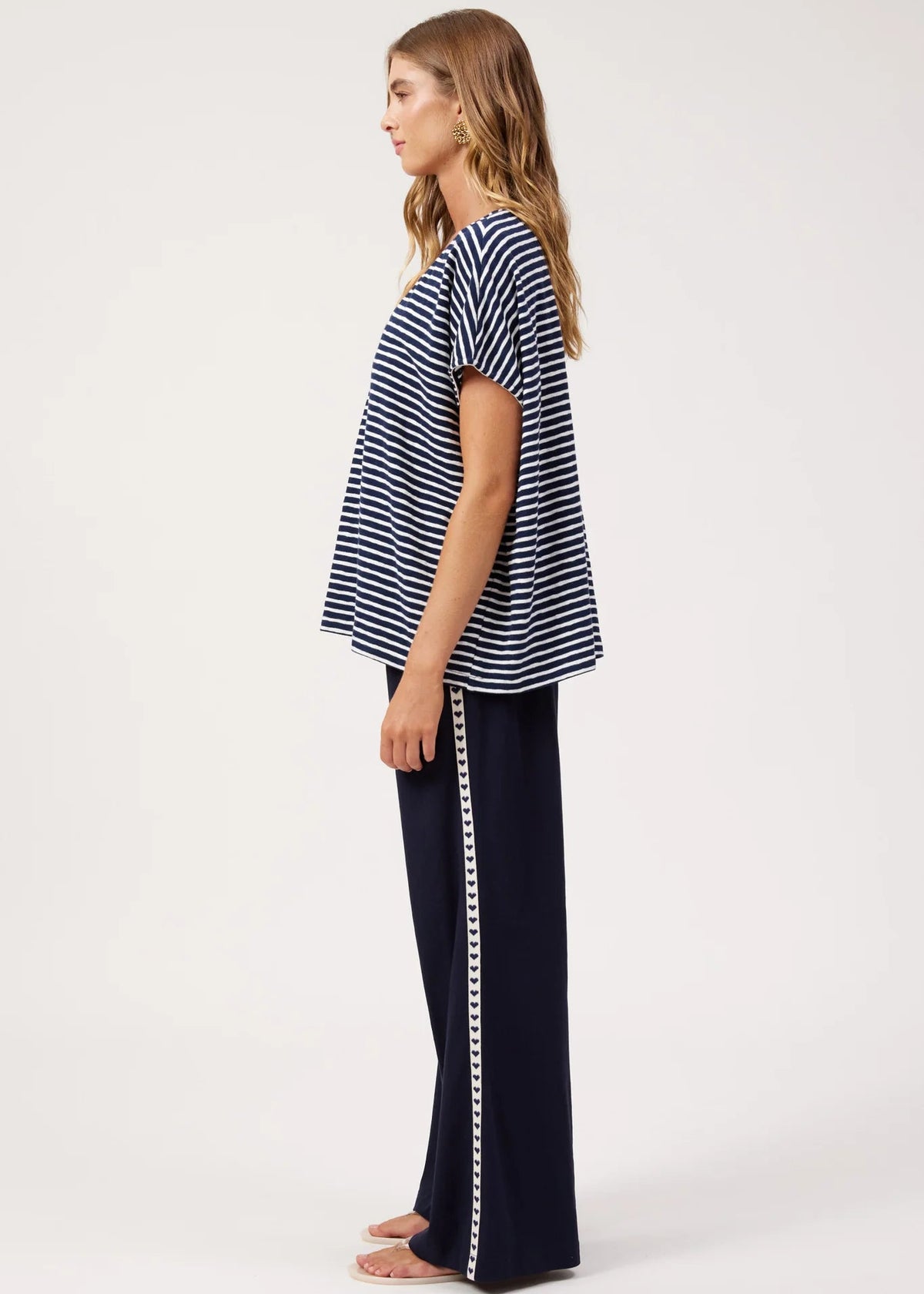 Eb & Ive Tropea Stripe Tee Navy