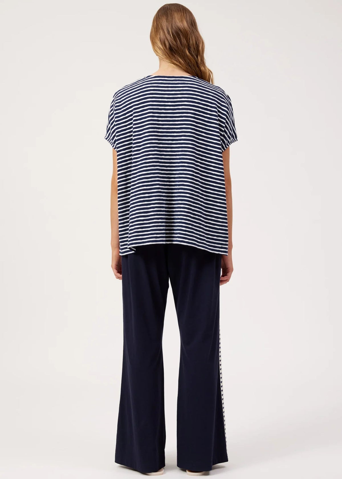 Eb & Ive Tropea Stripe Tee Navy