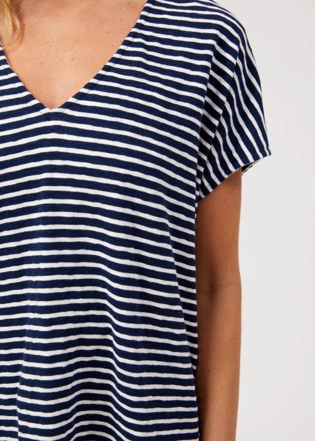 Eb & Ive Tropea Stripe Tee Navy