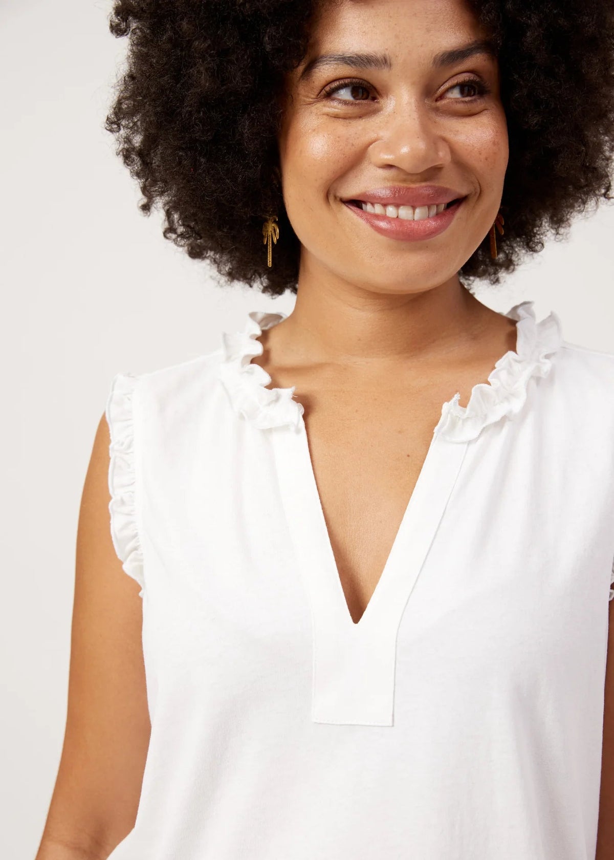 Eb & Ive Athens Frill Tank White