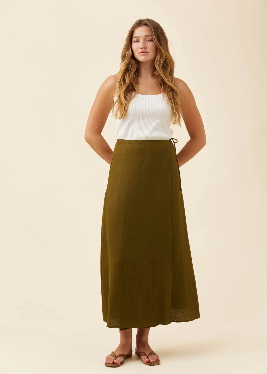 IOM Anita Wrap Skirt Olive
