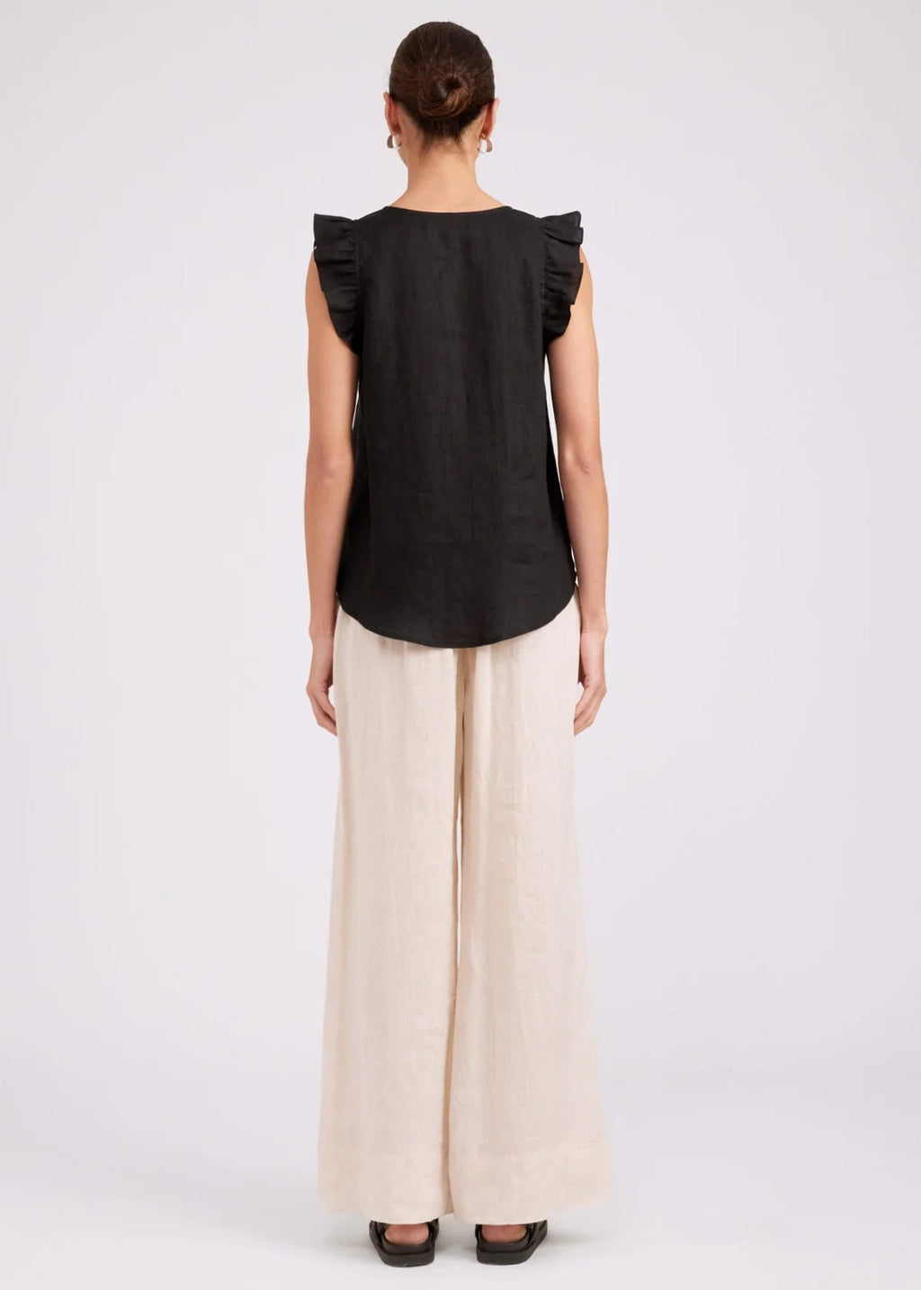 Eb & Ive Studio Frill Tank Black