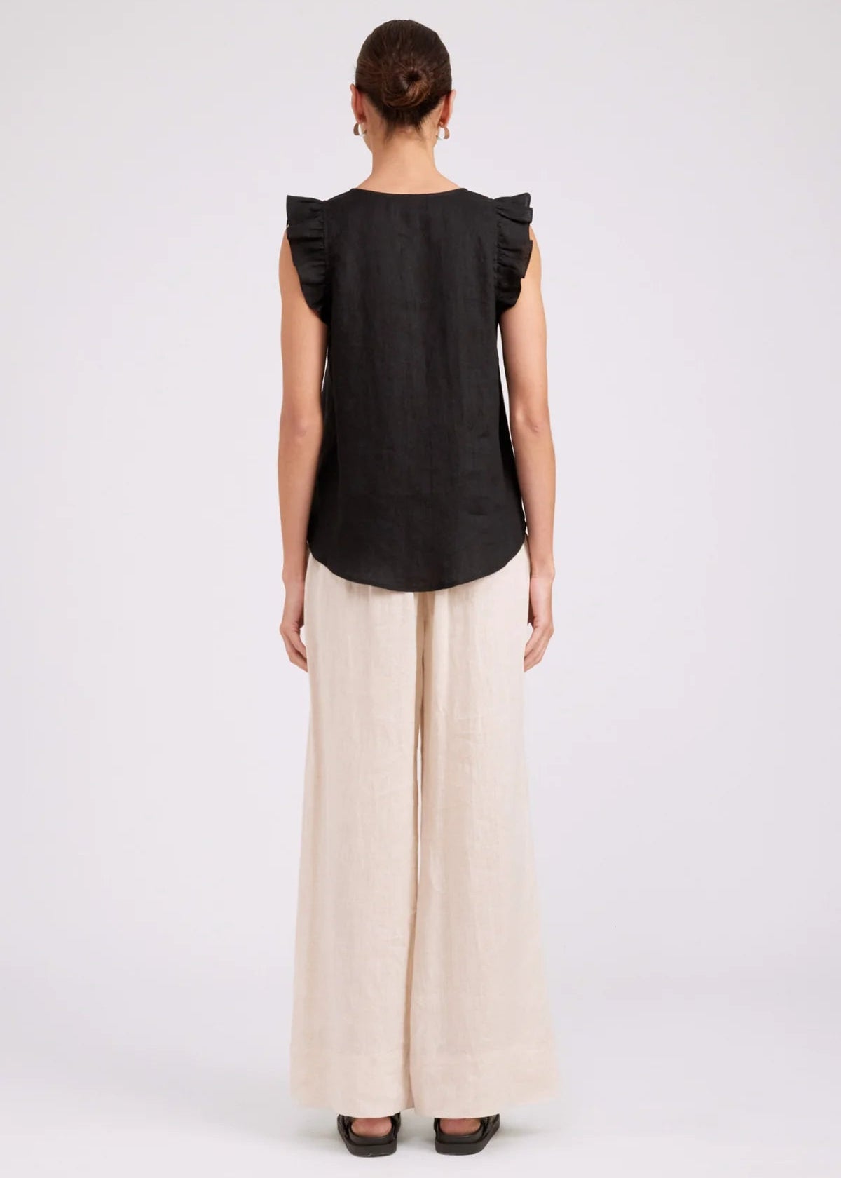 Eb & Ive Studio Frill Tank Black