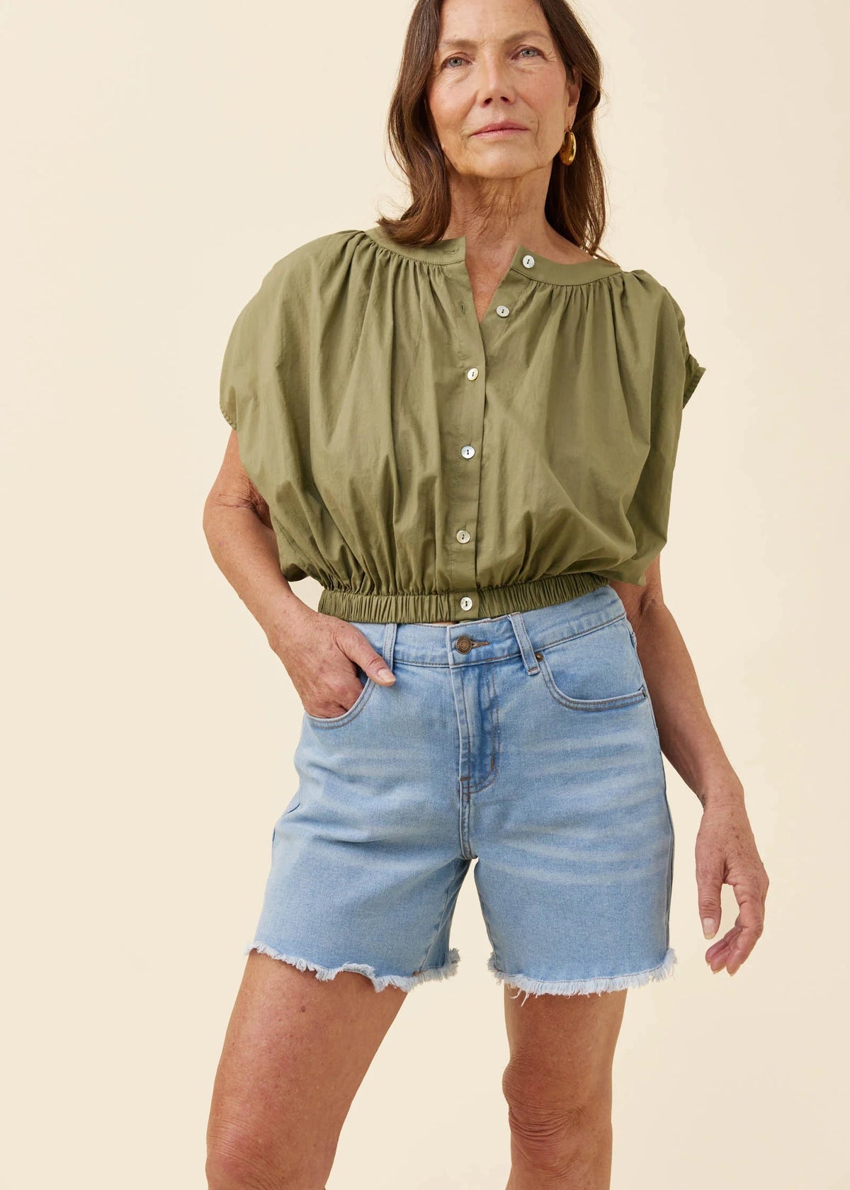 IOM Rosa Reversible Top Sage