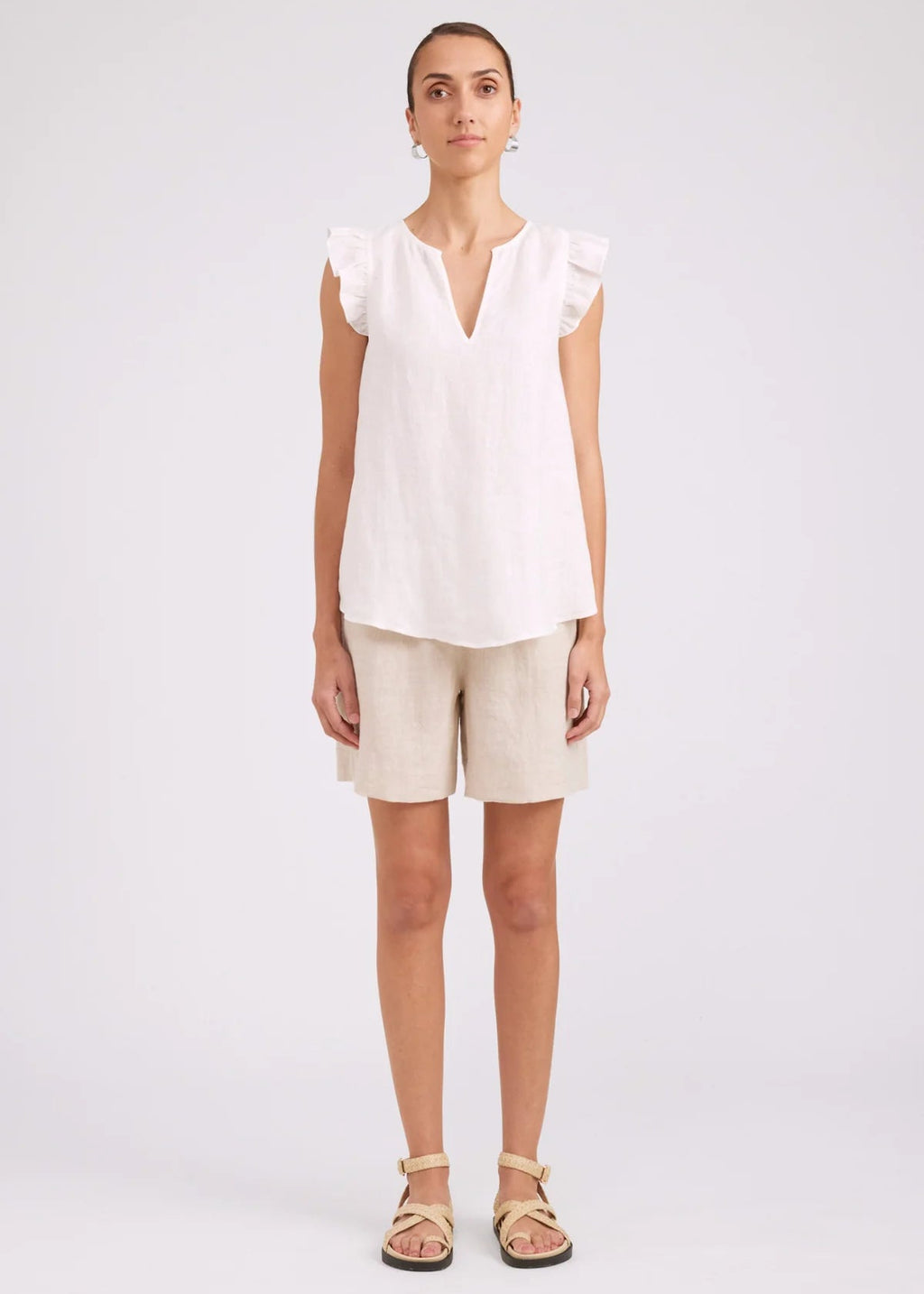 Eb & Ive Studio Frill Tank White