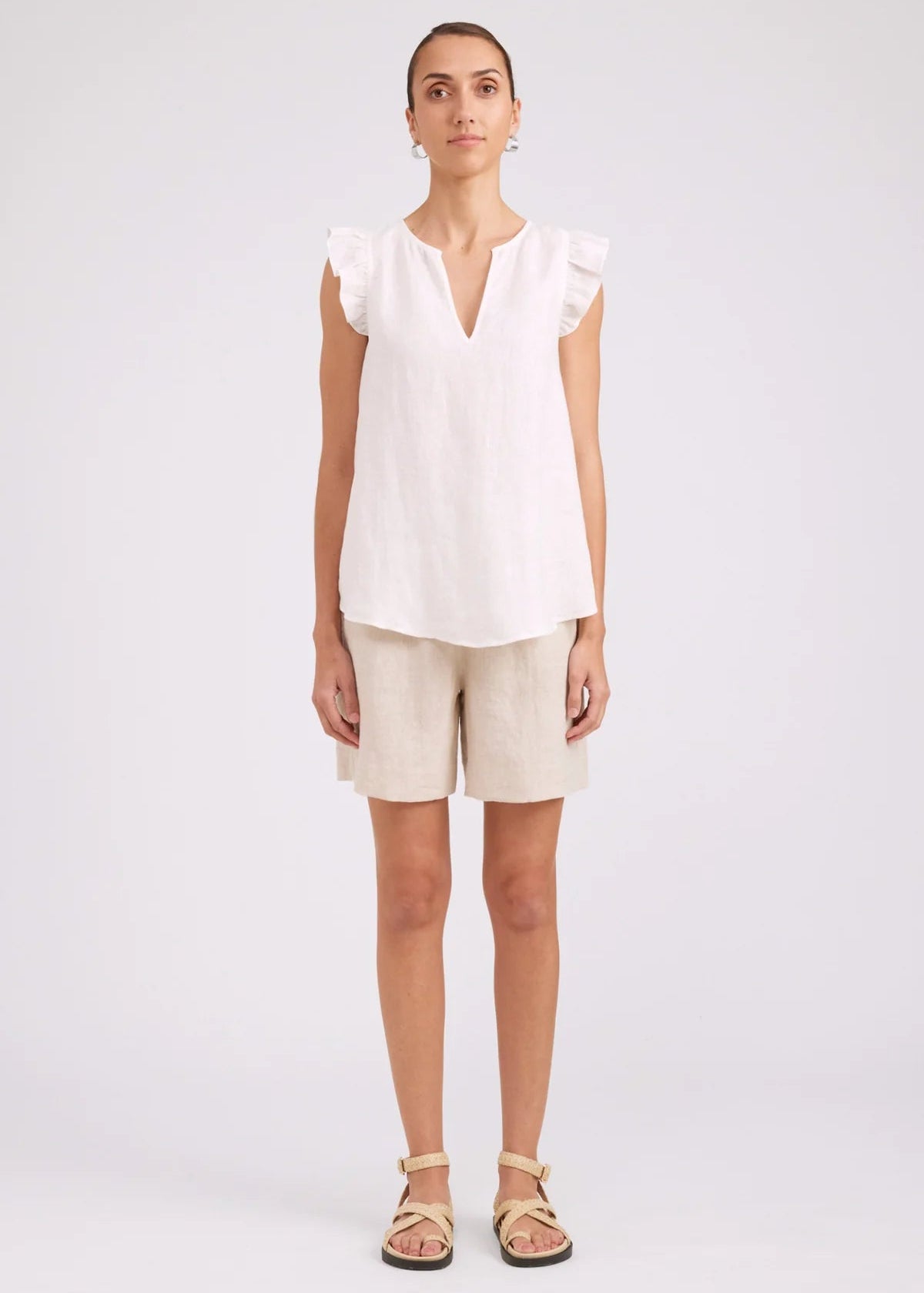 Eb & Ive Studio Frill Tank White
