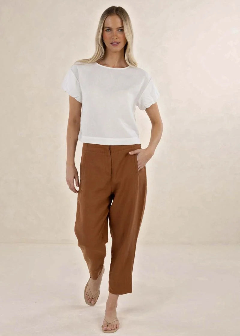 Humidity Huxe Linen Pant Tobacco