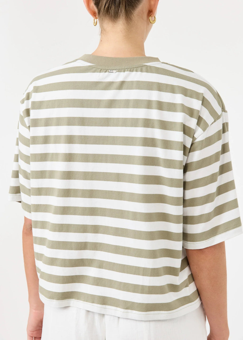 Eb & Ive Studio Stripe Tee Olive