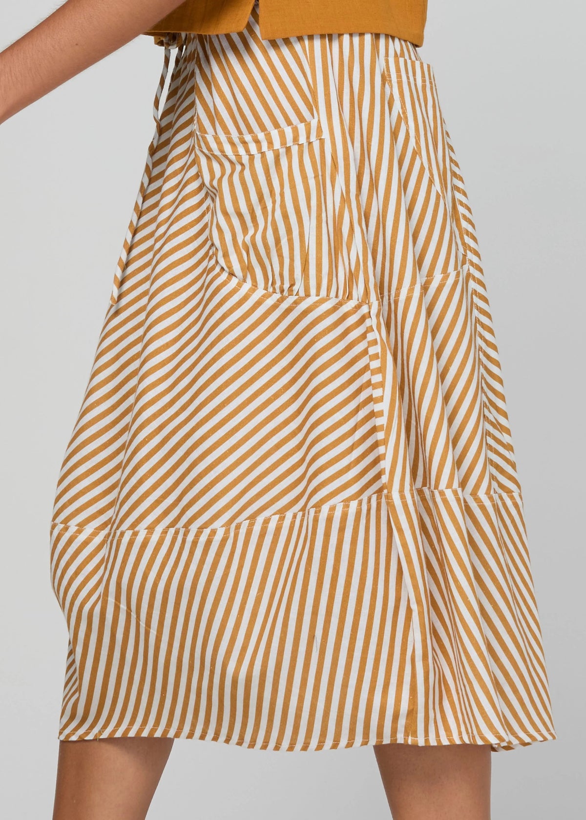 Boom Guru Skirt Mustard Stripe