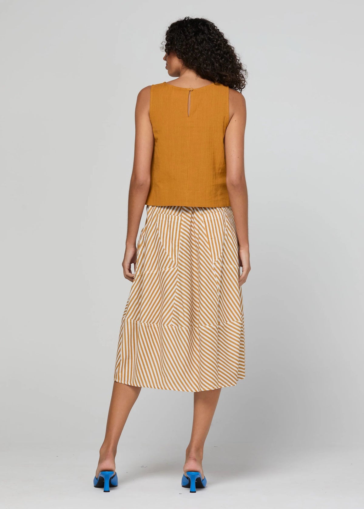 Boom Guru Skirt Mustard Stripe