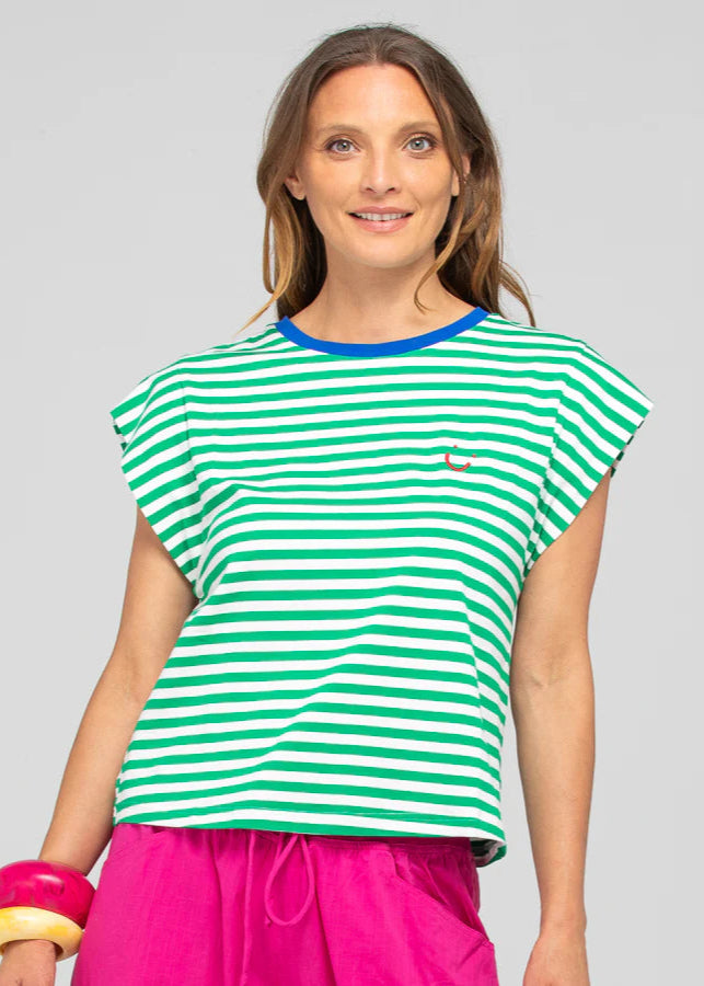 Boom Shankar Bellissimo Top Green Stripe