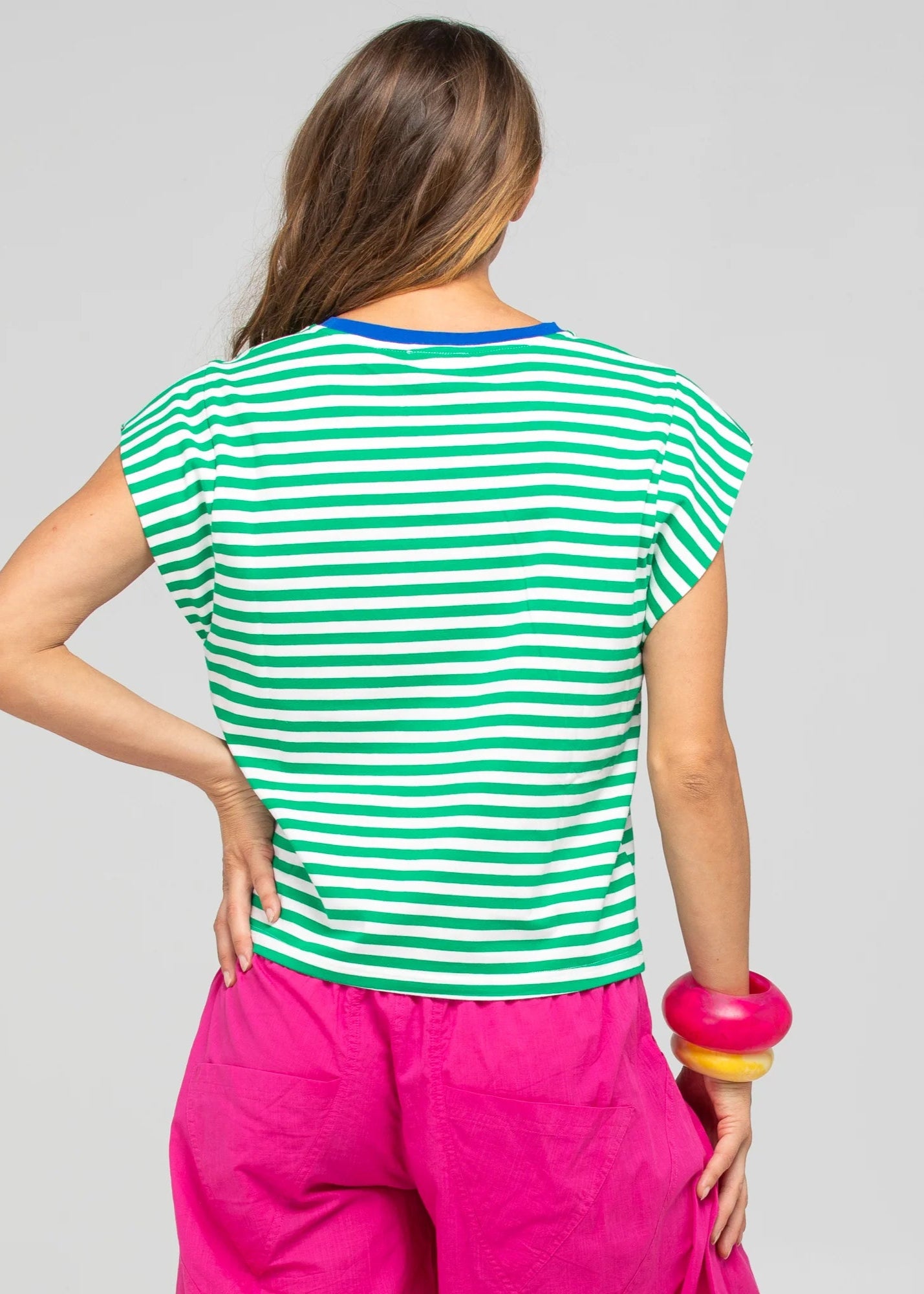 Boom Shankar Bellissimo Top Green Stripe