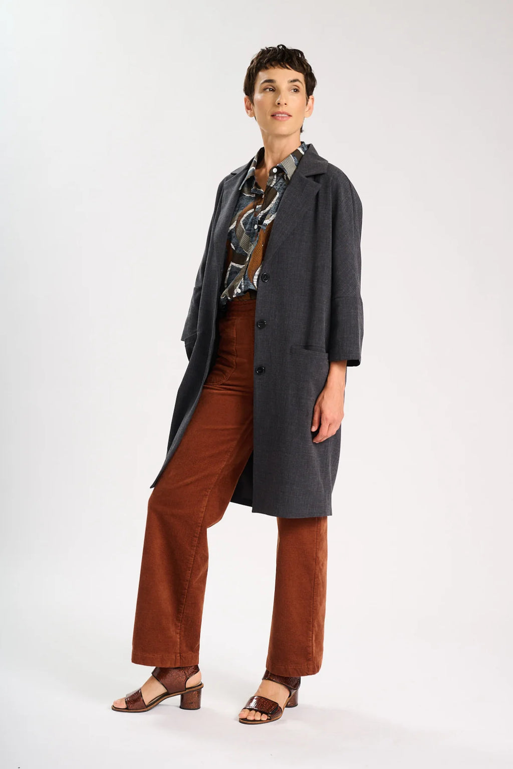 Olga de Polga Celine Coat Charcoal