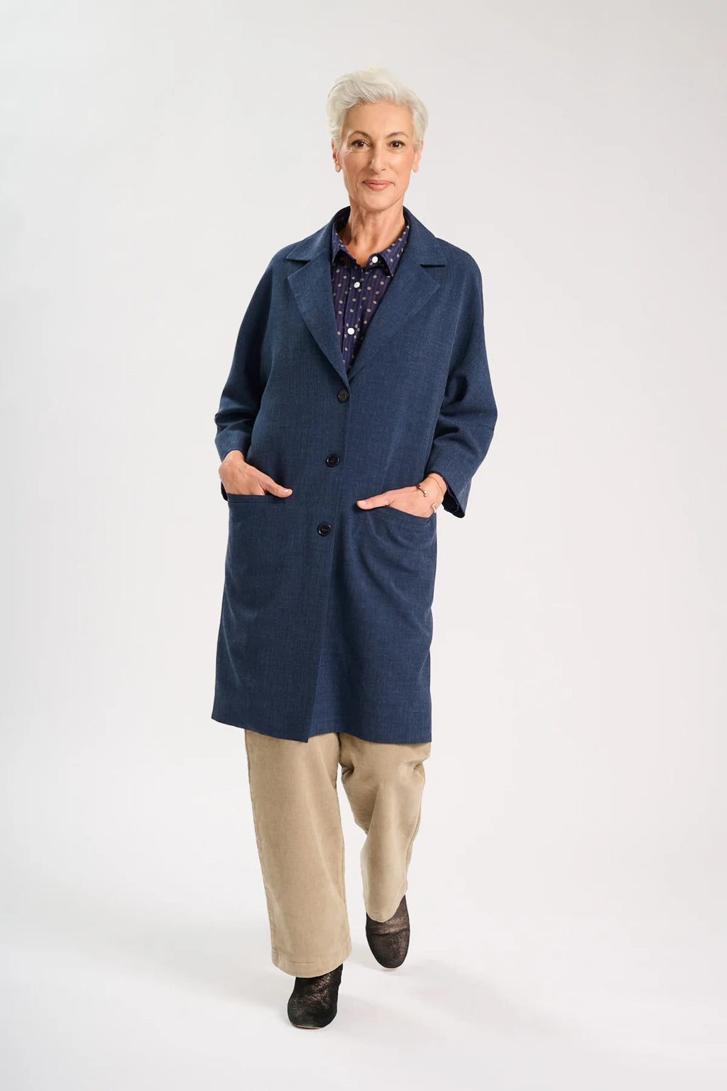 Olga de Polga Celine Coat Navy