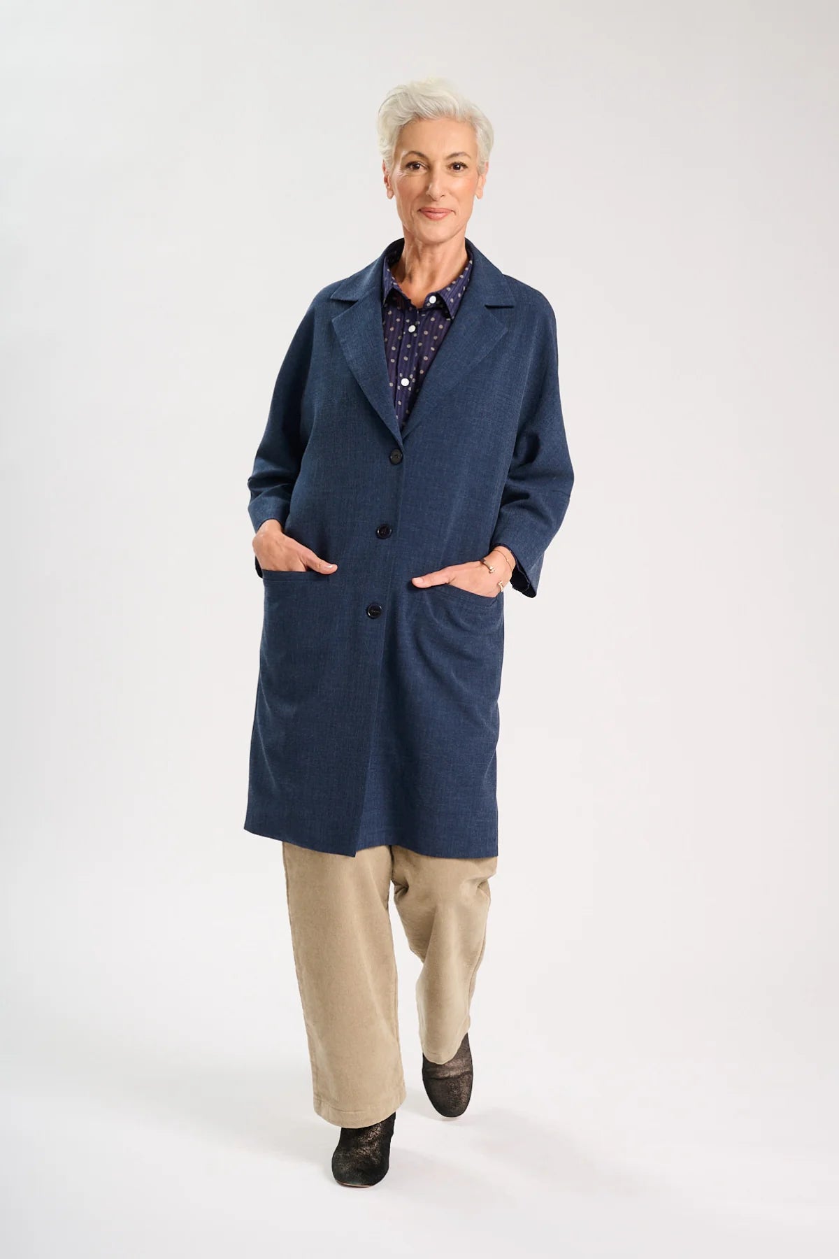 Olga de Polga Celine Coat Navy