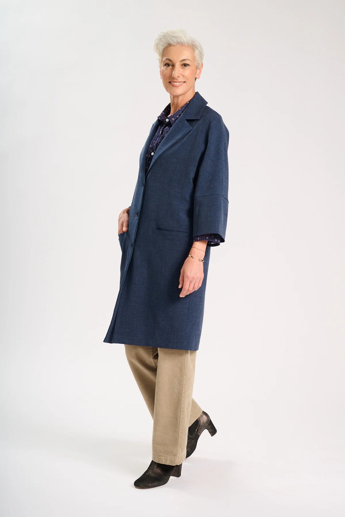Olga de Polga Celine Coat Navy