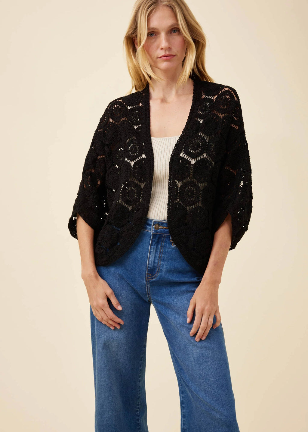 IOM Maggie Crotchet Cape Black