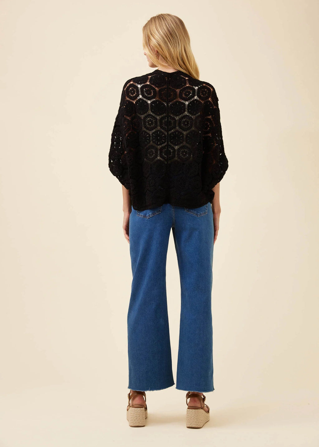 IOM Maggie Crotchet Cape Black