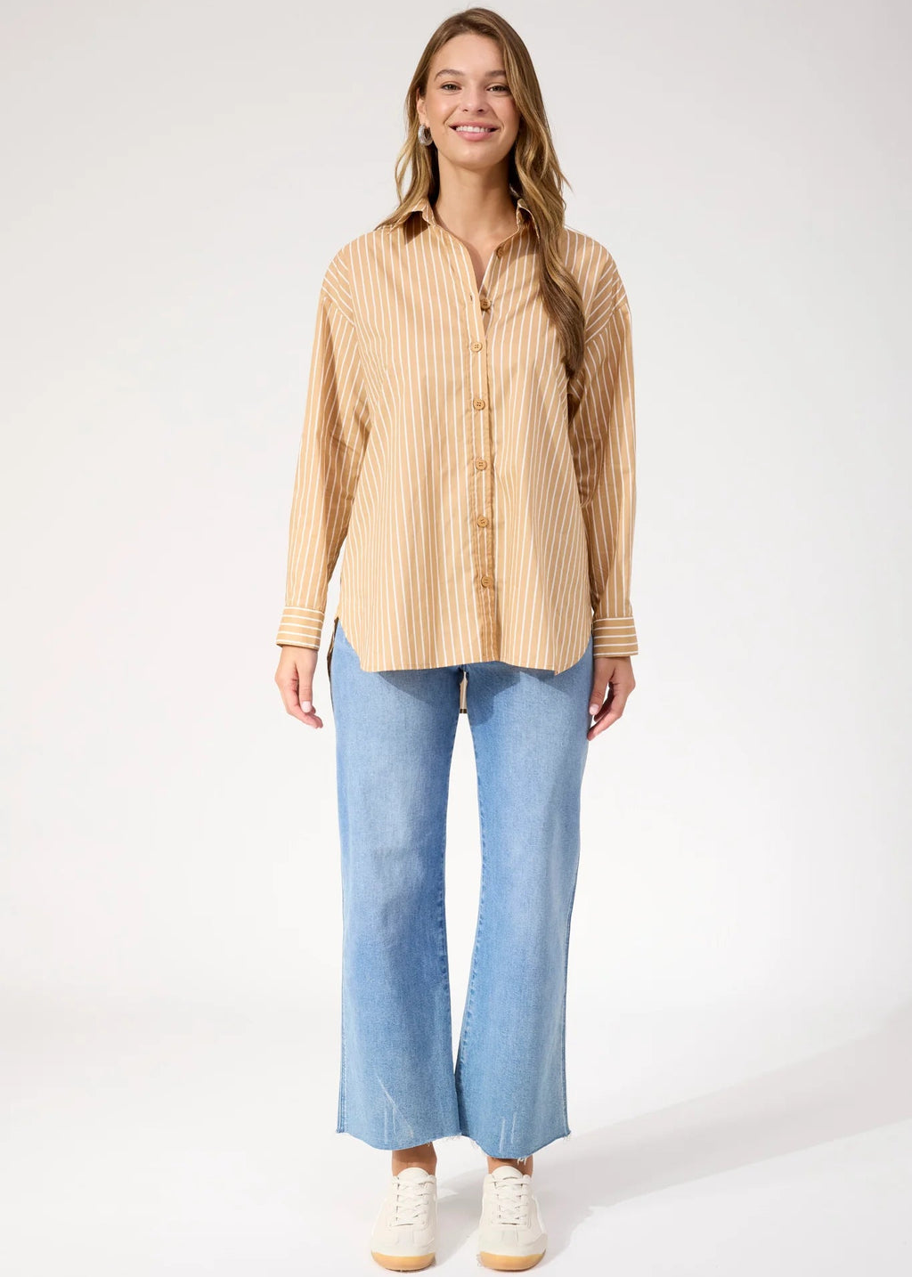 Haven Fairbanks Stripe Shirt Latte