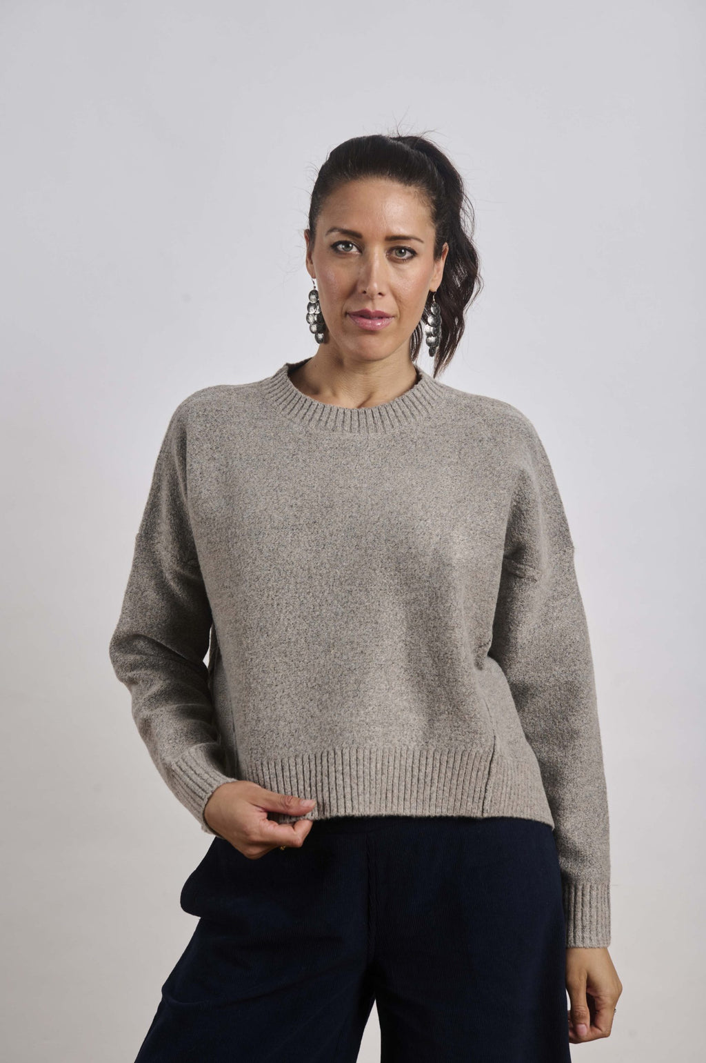 Jj Wool Blend Taupe knit