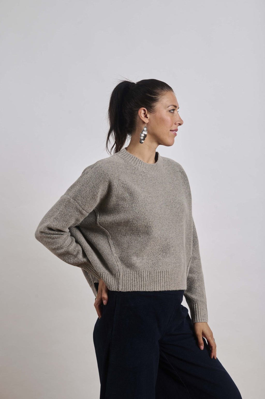 Jj Wool Blend Taupe knit