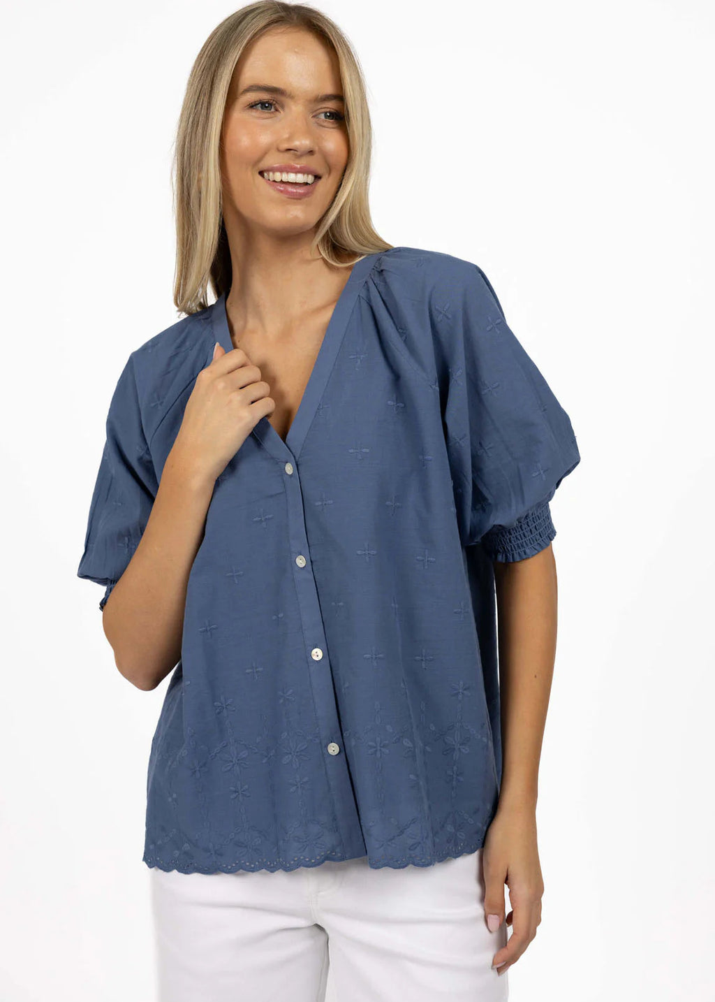 Humidity Chloe Blouse Blue