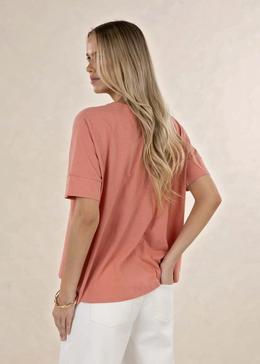 Humidity Dippy Tee Terracotta